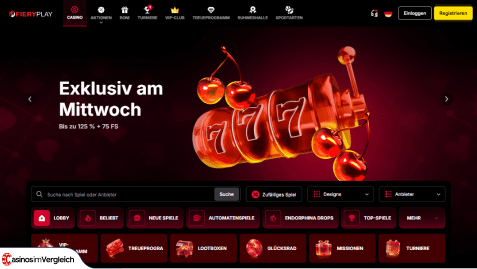 lobby der fieryplay casino spiele