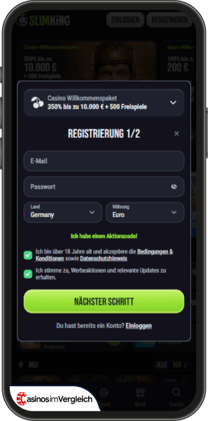 anmeldeverfahren bei slimking